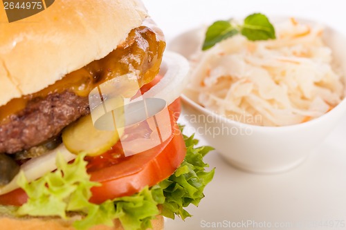 Image of Cheeseburger with cole slaw 