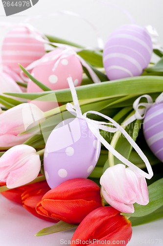 Image of beautiful easter egg decoration colorfull eggs seasonal pastel 