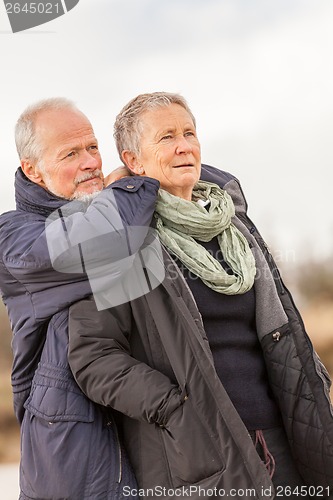 Image of happy senior couple elderly people together outdoor