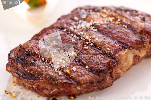 Image of Grilled beef steak with seasoning