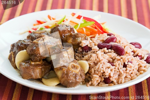 Image of Oxtail Curry with Rice - Caribbean Style