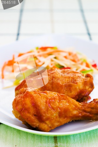 Image of Fried Chicken with Sauce - Caribbean Style