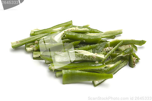 Image of sliced green bell pepper 