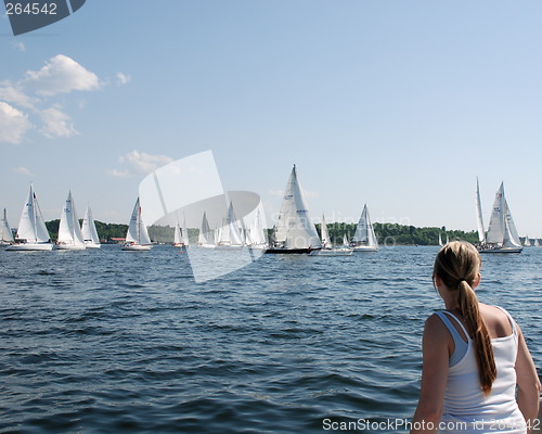 Image of Watching the sailboats drift