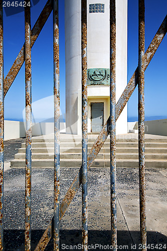 Image of   in the blue sky   arrecife teguise lanzarote spain