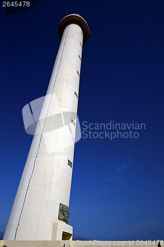 Image of lighthouse and window in the blue sky   arrecife teguise 