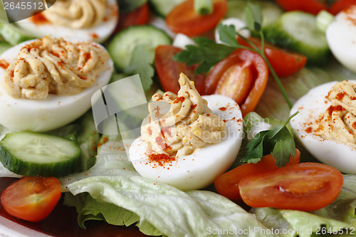 Image of Homemade deviled egg salad closeup