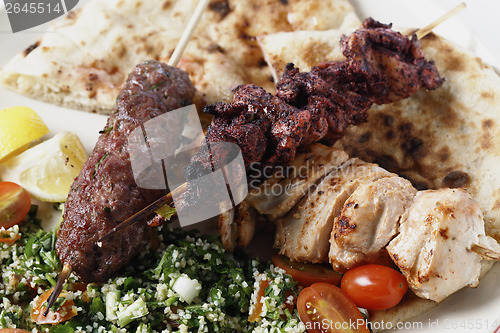 Image of Middle Eastern barbecue meal
