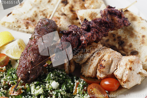 Image of Middle Eastern barbecue meal