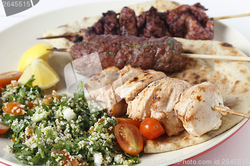 Image of Kebabe bbq meal closeup