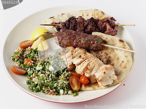 Image of Mideast style barbecue meal