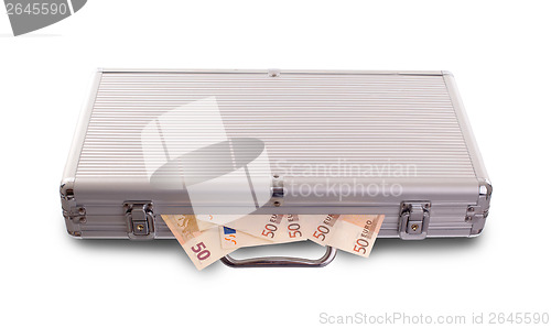 Image of Metal briefcase full of cash