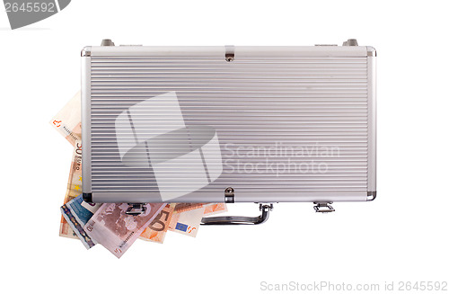 Image of Metal briefcase full of cash