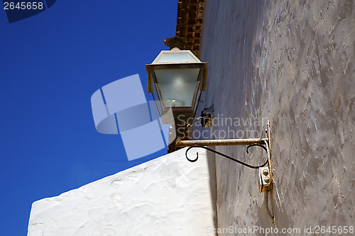 Image of spain street lamp a bulb in  