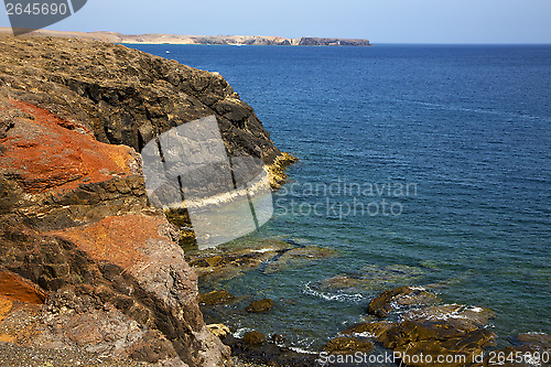 Image of water  coastline and summer in el golfo lanzarote 