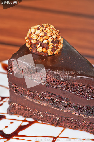 Image of chocolate cake piece