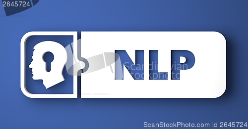 Image of NLP Concept on Blue in Flat Design Style.