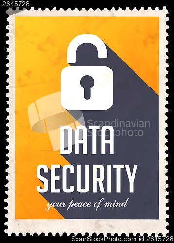 Image of Data Security on Yellow in Flat Design.