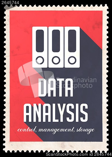 Image of Data Analysis on Red in Flat Design.