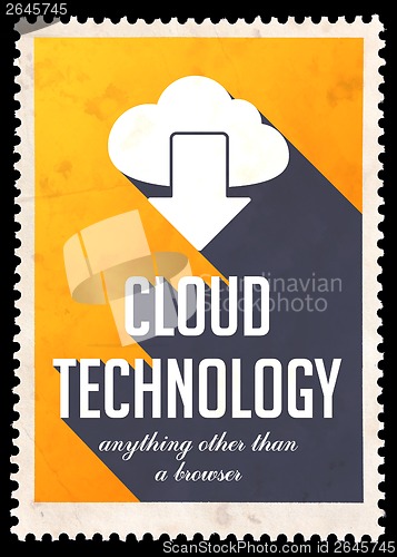 Image of Cloud Technology on Yellow in Flat Design.