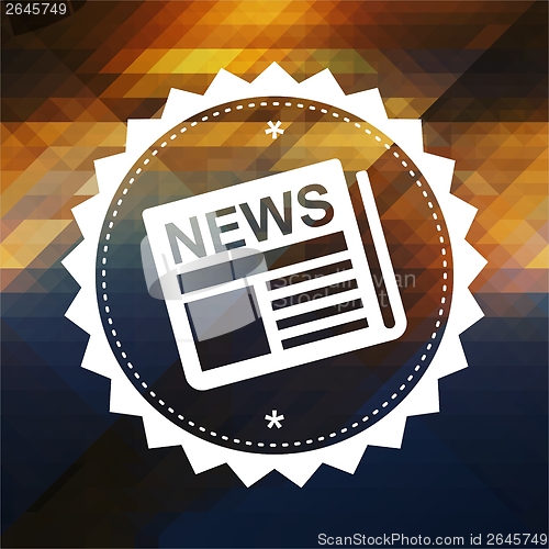 Image of News Concept on Retro Triangle Background.