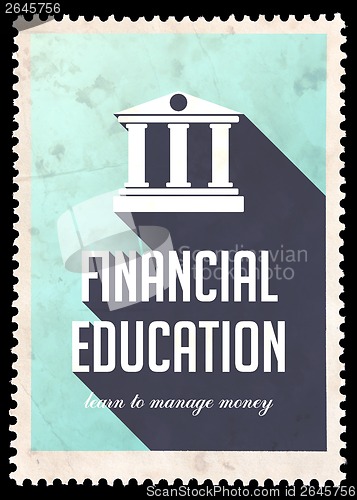 Image of Financial Education on Light Blue in Flat Design.