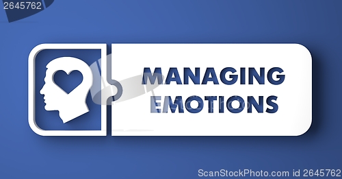 Image of Managing Emotions on Blue in Flat Design Style.
