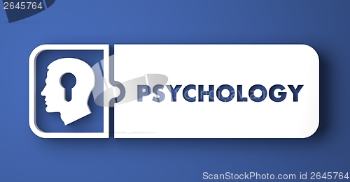 Image of Psychology Concept on Blue in Flat Design Style.