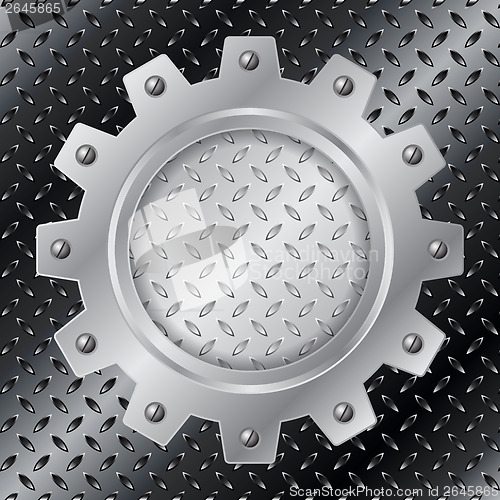 Image of Abstract background with metallic cogwheel