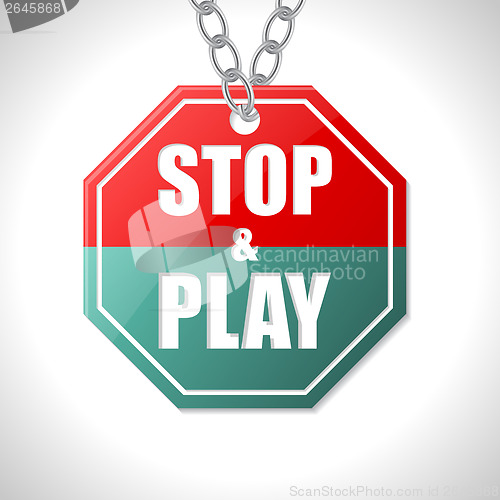 Image of Stop and play traffic sign 