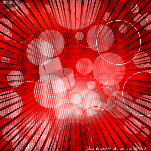 Image of Abstract red background design with bursting rays