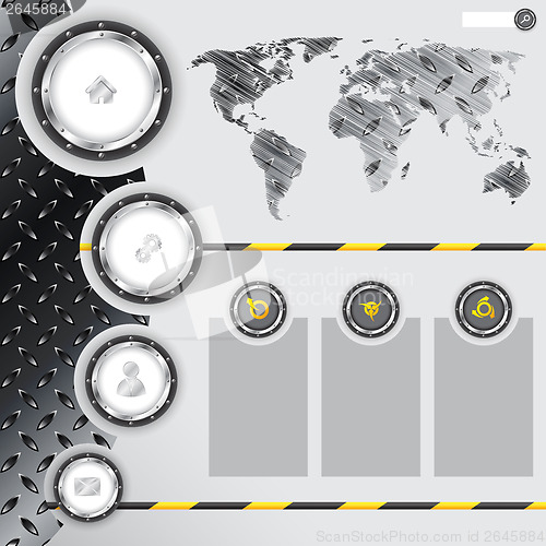 Image of Website design with industrial and metallic elements