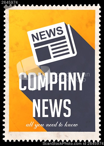 Image of Company News on Yellow in Flat Design.