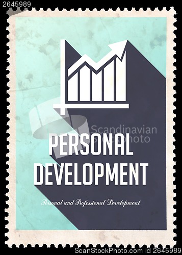 Image of Personal Development on Blue in Flat Design.