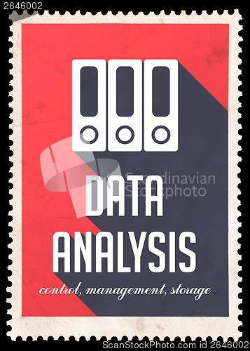 Image of Data Analysis on Red in Flat Design.