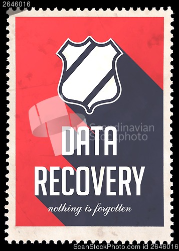 Image of Data Recovery on Red in Flat Design.