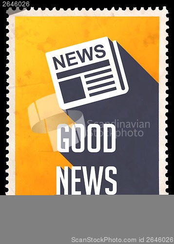 Image of Good News on Yellow in Flat Design.