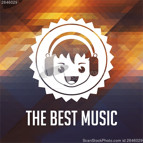 Image of The Best Music Concept on Triangle Background.