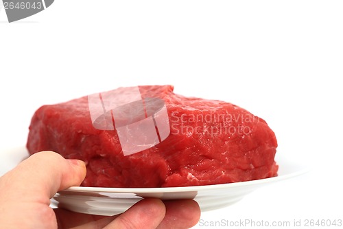 Image of raw meat on the plate