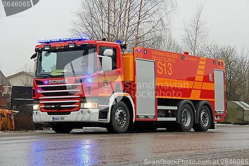 Image of Scania P360 Fire Engine at Cement Plant Fire