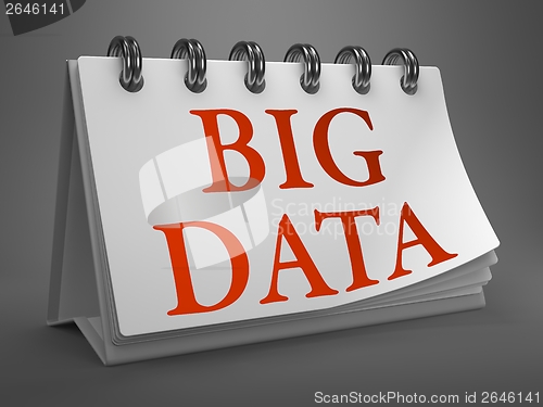 Image of Big Data - Red Word on Desktop Calendar.