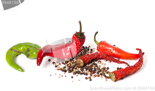Image of Various of hot peppers 