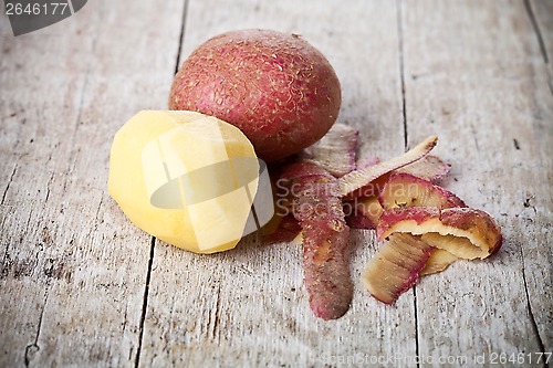 Image of healthy organic peeled potatoes 