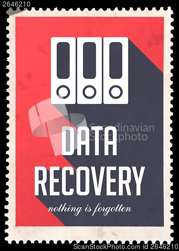 Image of Data Recovery on Red in Flat Design.