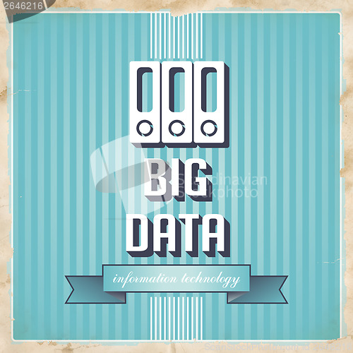 Image of Big Data Concept on Blue in Flat Design.