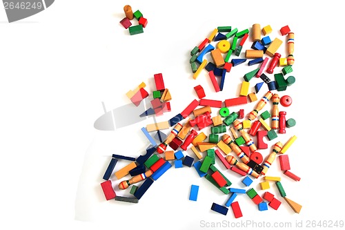 Image of europe map from wooden color bricks