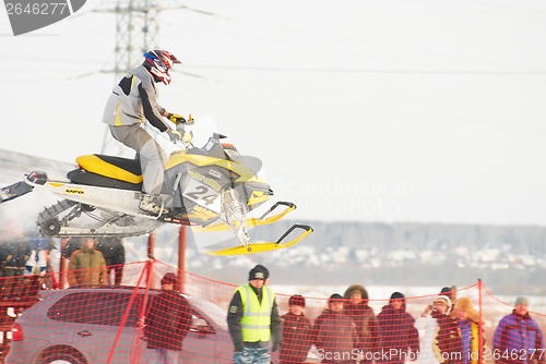 Image of Sport snowmobile jump