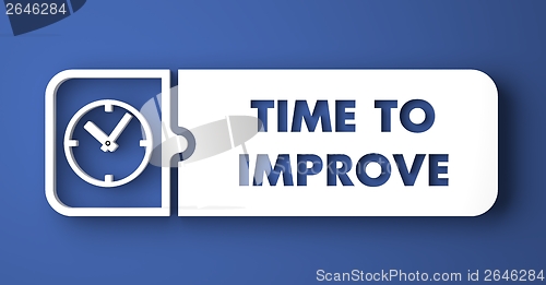 Image of Time to Improve on Blue in Flat Design Style.