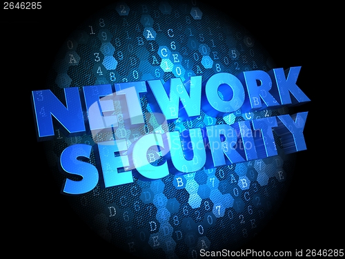 Image of Network Security on Dark Digital Background.