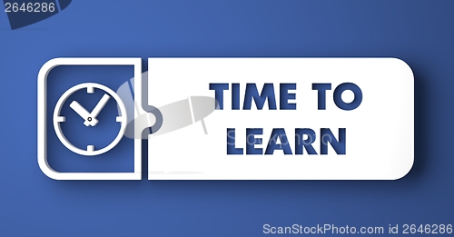 Image of Time to Learn on Blue in Flat Design Style.